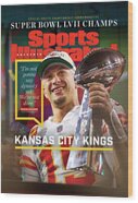 Patrick Mahomes Celebrates Super Bowl Win Wood Print
