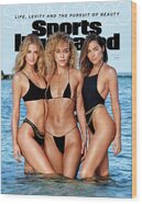 Kate Bock Jasmine Sanders Olivia Culpo Sports Cover Wood Print by Sports Illustrated