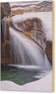 The Basin, Close Up In A Winter Storm Wood Print