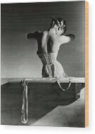 Elegant Corset Back View Wood Print