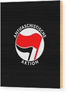 Retro Germany Antifaschistische Aktion Anti-fascist Wood Print