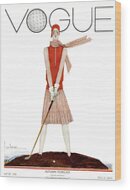 Vogue Magazine 1929 Cover with Golfer Wood Print by Georges Lepape