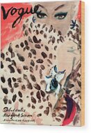 Vogue Cover with Elegant Woman Wood Print