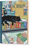 Bodega Cat in New York Wood Print