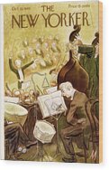Orchestra Performance on New Yorker Cover Wood Print