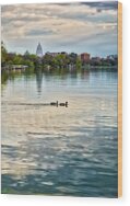 Capitol -madison-wisconsin From Tenney Park Wood Print