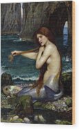Mermaid by John William Waterhouse Wood Print