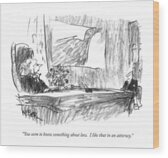 Humorous Attorney Cartoon Wood Print