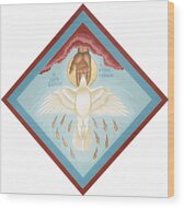 The Holy Spirit as a White Dove Wood Print
