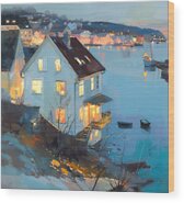 Overlooking the Harbor Wood Print by Kaoru Yamada - Kaoru Yamada