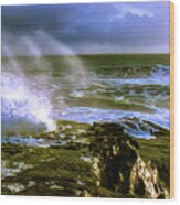 Lighthouse Point Beach Santa Cruz California Wood Print