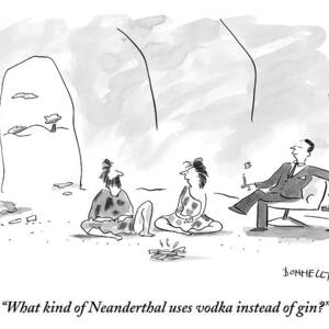 A Caveman And Cavewoman Sit On The Floor #1 by Liza Donnelly