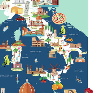 Cartoon Map Of Italy #1 by Drmakkoy