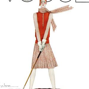 A Vintage Vogue Magazine Cover Of A Woman #12 by Georges Lepape A Vintage Vogue Magazine Cover Of A Woman #12 by Georges Lepape