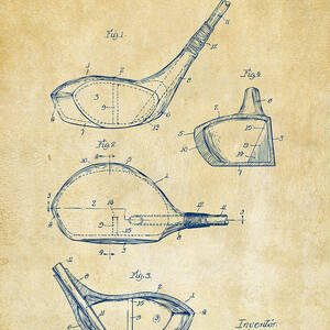 1926 Golf Club Patent Artwork - Vintage by Nikki Marie Smith