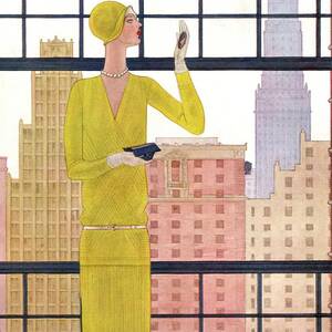 A Vintage Vogue Magazine Cover Of A Woman #9 by Georges Lepape A Vintage Vogue Magazine Cover Of A Woman #9 by Georges Lepape