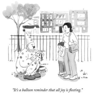 A Birthday Clown Pops A Balloon For A Little Boy by Emily Flake A Birthday Clown Pops A Balloon For A Little Boy by Emily Flake