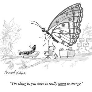 A Butterfly Speaks To A Caterpillar by Mort Gerberg