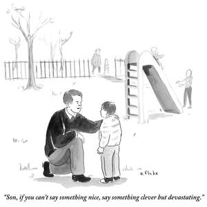 A Father Encourages His Son At The Playground by Emily Flake
