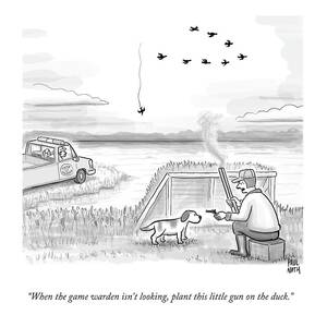 A Hunter Speaks To A Dog. He Holds A Small Gun by Paul Noth