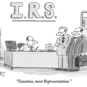 A Man Introduces A Lawyer To An Irs Agent by Christopher Weyant