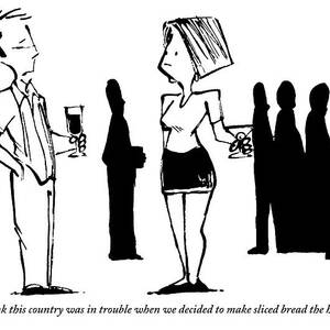 A Man Talking To A Woman At A Dinner Party by Corey Pandolph