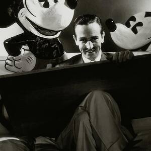 A Portrait Of Walt Disney With Mickey And Minnie by Edward Steichen
