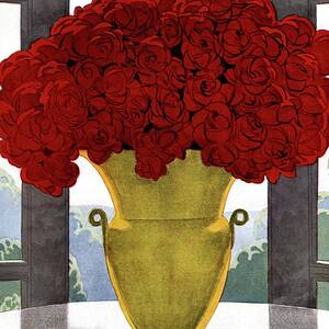 A Vase With Red Roses by Andre E Marty