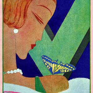 A Vintage Vogue Magazine Cover Of A Woman by Eduardo Garcia Benito