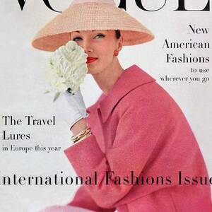A Vogue Cover Of Evelyn Tripp Wearing Pink by Karen Radkai A Vogue Cover Of Evelyn Tripp Wearing Pink by Karen Radkai