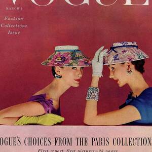 A Vogue Cover Of Models Wearing Lilly Dache Hats by Richard Rutledge