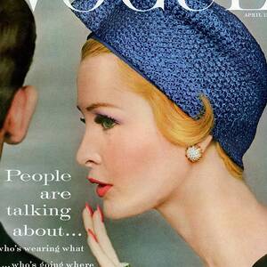 A Vogue Cover Of Sarah Thom Wearing A Blue Hat by Richard Rutledge A Vogue Cover Of Sarah Thom Wearing A Blue Hat by Richard Rutledge