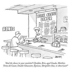 A Waitress Takes A Man's Order In A Diner by Jack Ziegler