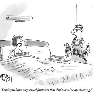 A Woman Is Sitting Up In Bed And Her Husband by Christopher Weyant