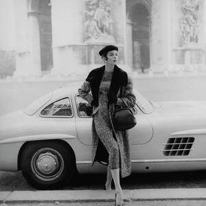 Anne St. Marie By A Mercedes-benz Car by Henry Clarke Anne St. Marie By A Mercedes-benz Car by Henry Clarke