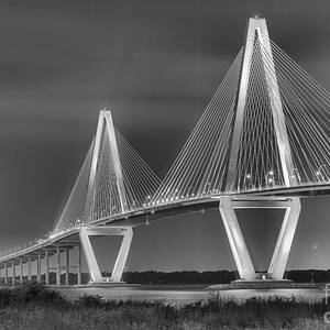 Arthur Ravenel Jr. Bridge In Black And White by Adam Jewell Arthur Ravenel Jr. Bridge In Black And White by Adam Jewell