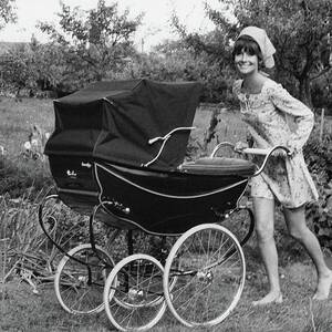 Audrey Hepburn Pushing A Pram by Henry Clarke Audrey Hepburn Pushing A Pram by Henry Clarke