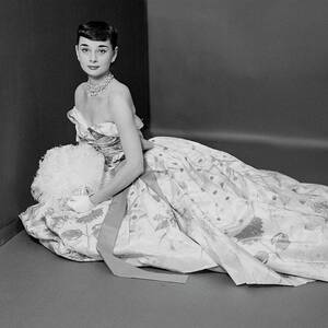 Audrey Hepburn Wearing An Adrian Dress by Richard Rutledge Audrey Hepburn Wearing An Adrian Dress by Richard Rutledge