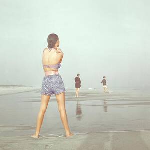 Back View Of Three People At A Beach by Serge Balkin Back View Of Three People At A Beach by Serge Balkin