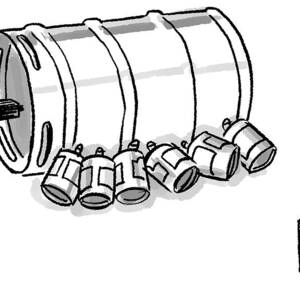 Beer Cans Nursing At A Keg by Sam Marlow Beer Cans Nursing At A Keg by Sam Marlow