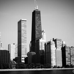 Black and White Chicago Skyline with Hancock Building by Paul Velgos Black and White Chicago Skyline with Hancock Building by Paul Velgos
