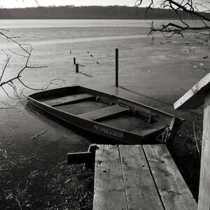 Boat in Ice - Lake Wingra - Madison - WI by Steven Ralser