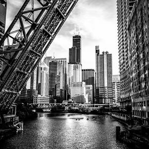 Chicago Kinzie Street Bridge Black and White Picture by Paul Velgos Chicago Kinzie Street Bridge Black and White Picture by Paul Velgos