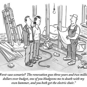 Contractor Examining A Blueprint And Speaking by Robert Leighton