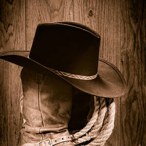 Cowboy Hat and Boots by Olivier Le Queinec