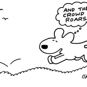 Dog Chases After A Ball by Charles Barsotti