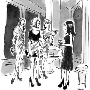 Four Women Hold Cocktails And Are Similarly by Marisa Acocella Marchetto