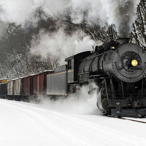 Freight Train With Steam Locomotive by Catnap72