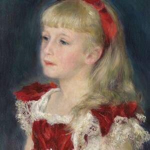 French Little Girl Art Painting Print Renoir by Georgia Clare French Little Girl Art Painting Print Renoir by Georgia Clare