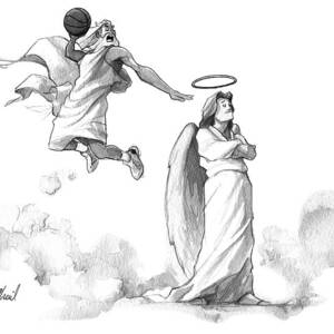 G-d Slam Dunks On An Angel's Halo by Will McPhail G-d Slam Dunks On An Angel's Halo by Will McPhail